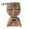 Decorative Girl Statue Vase Face Planter Pot, Cute Resin Head for Succulents Flowers, Flower Succulent Plant Container Unique Indoor Bedroom