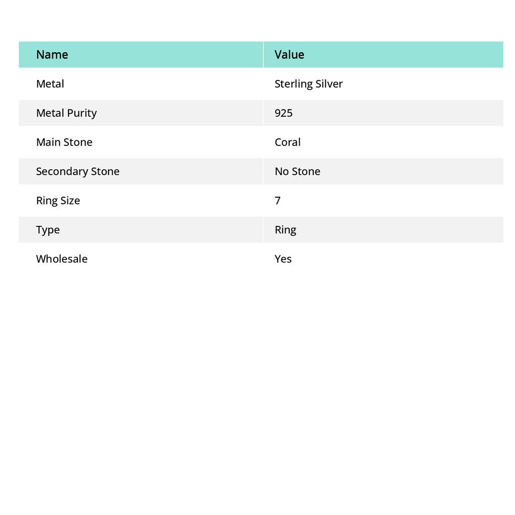 Fossil Coral Handmade 925 Sterling Silver Jewelry Ring Size 7 D9j15