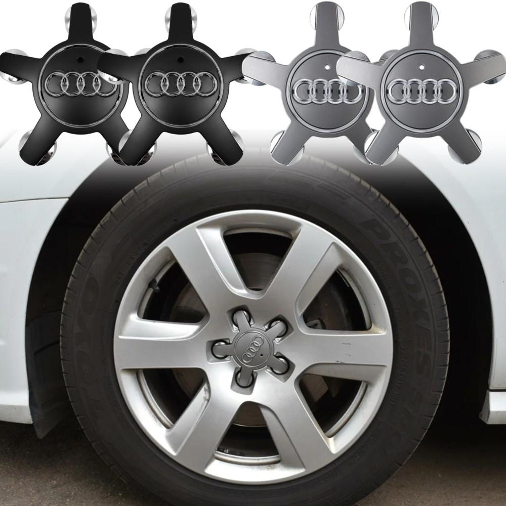 2026 Hot 4PCS Car Five Claws Wheel Center Cap Hub Covers Auto Emblem Decoration Accessories for z1 A3 A4L A5 A6L A7 Q5 New A8L TT R8 S61z