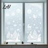 Christmas Decorations for Shop Windows 9 Sheets Static Window Stickers Reusable Snowflake Santa Claus Reindeer Winter Holiday Glass Stickers