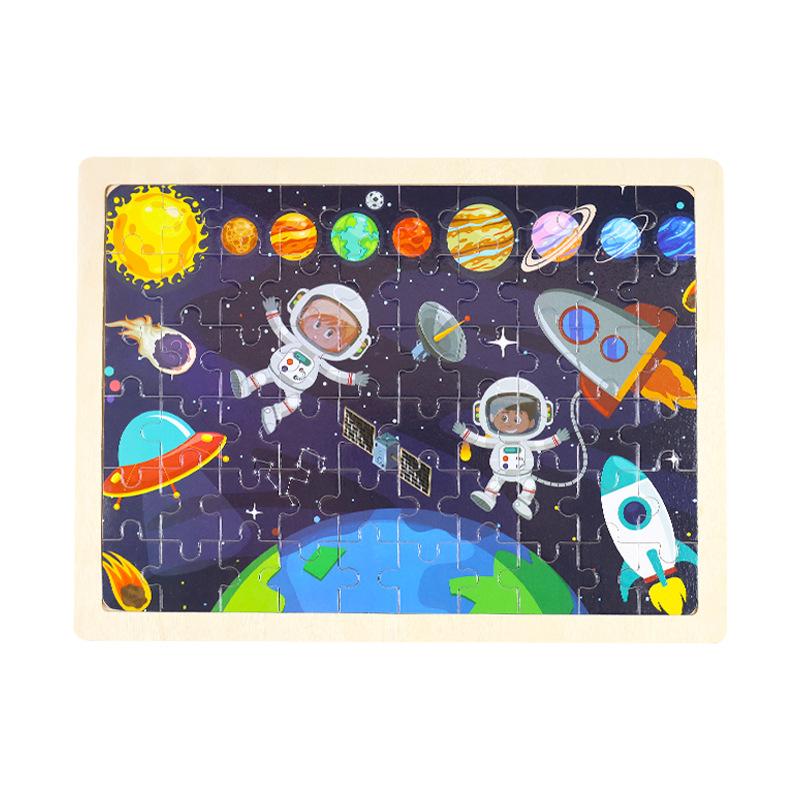 Деревянный пазл из 60 деталей с бревнами, детский мультяшный деревянный пазл с самолетом, развивающие игрушки для раннего развития ребенка