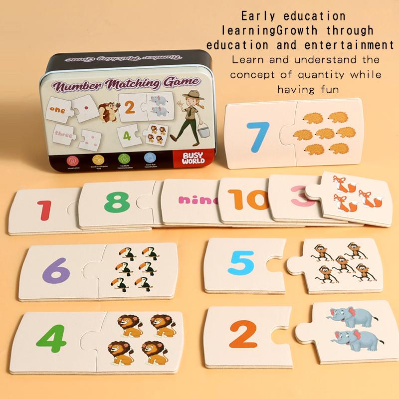 Pattern Matching Game Set - Early Puzzle Toy For Shape Recognition And Brain Development 3 Matching Set Options With Iron Box