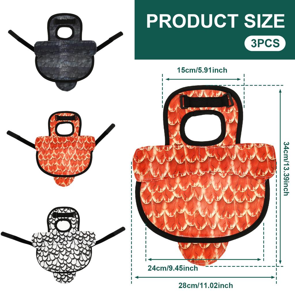 3Pcs Chicken Saddle Waterproof Chicken Back Protector with Adjustable Shoulder Strap Comfortable Chicken Apron Poultry Accessory