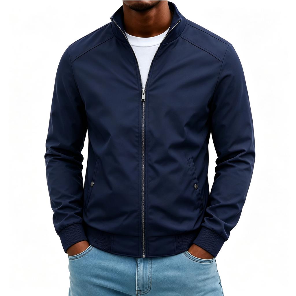 Мужская повседневная ветрозащитная куртка с воротником-стойкой разных цветов