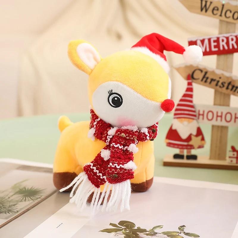Милая рождественская серия кукла лось плюшевая игрушка мягкая мультяшная подушка олень для детей девочек рождественский подарок декор комнаты реквизит хорошее качество
