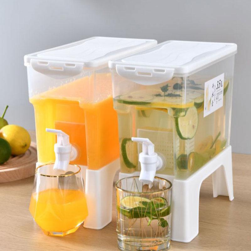 Cold Water Jug With Tap Water Beverage Dispenser Fruit Teapot Cold Waterlemonade
