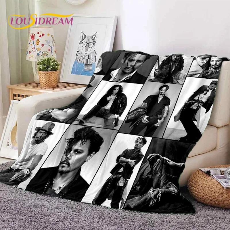 3D Printing Johnny Depp Star HD Soft Blankets,Keep Warm Throw Blanket Comfortable Blanket for Picnic Beds Sofa Home Bedroom Gift