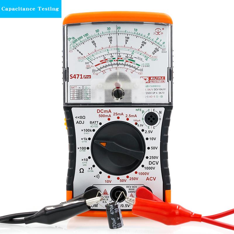 Миниатюрный аналоговый мультиметр NJTY S471PRO, универсальный высокоточный механический мультиметр с защитой от ожогов