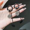 Черные серьги серьги с характером новые модные геометрические круглые нишевые пусеты уникальные украшения для ушей