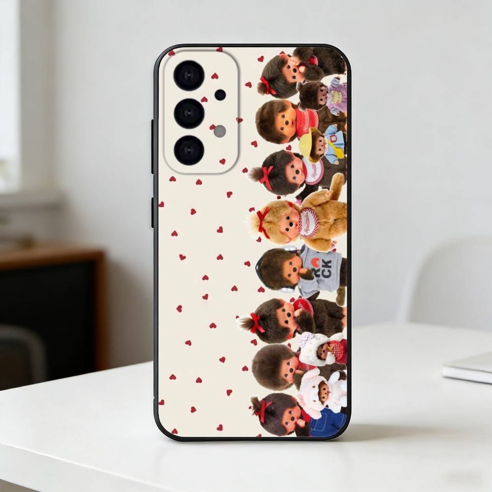 cute monchhichis Phone Case For Samsung S25,24,23,22,30,21,10,9,Ultra,Plus,Lite Soft Black Case