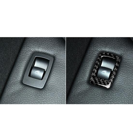 4 шт., наклейки на рамку переключателя панели подъема окна из углеродного волокна для BMW X5 E70 X6 E71