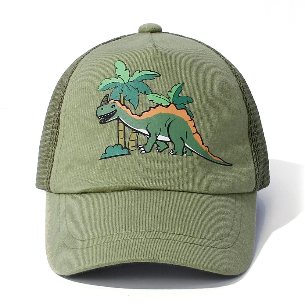 Adjustable Sun Protection Baby Cap Dinosaur Printed Beach Sun Cap for Kids  for Boys Girls