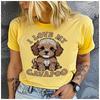 Unisex Polyester Summer Top I LOVE MY CAVAPOO Print Loose round Neck Short Sleeve Fashion for Astrology Lovers