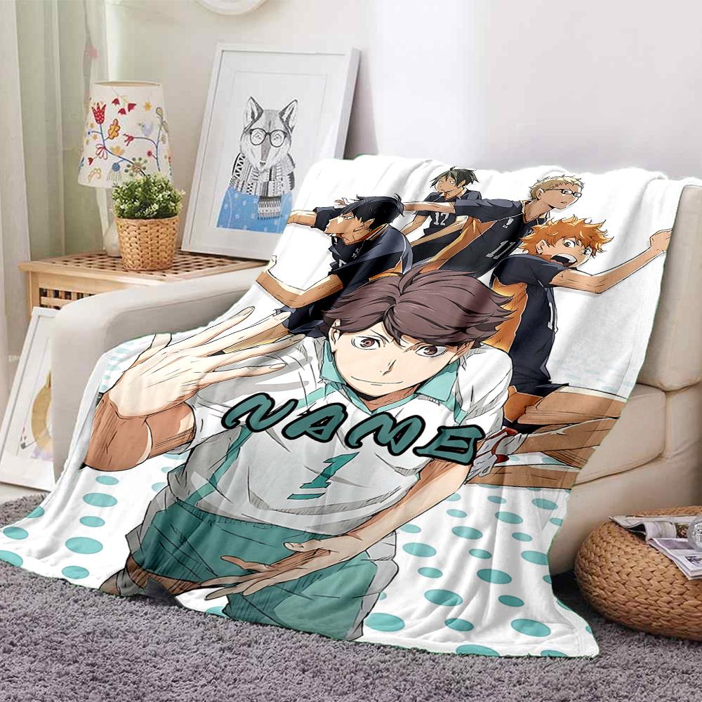 Custom 1pc Haikyuu!! Team Spirit Blanket, Soft And Comfortable Blanket, Casual Warm, Camping Travel Blanket, Birthday Gift Q91286