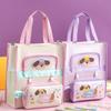 Kawaii Tote School Bag Cartoon A4 File Bag Multi-layer File Organizer  Artwork Storage Bag