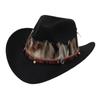Feather Ethnic Style Top Hat Upturned Edge Western Cowboy Hat Guoluo Tibetan Tibetan Jazz Hat Hat