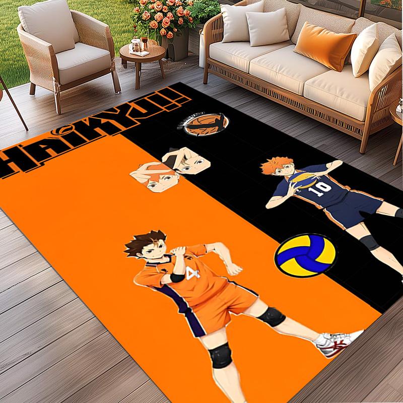 Haikyu Print Rug, Washable Floor Carpet, For Entryway Dorm Laundry Room Office Study, Home Decor Birthday Christmas Gift