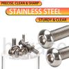 880pcs-stainless steel round cup hex bolt, nut, and washer set - M2-M5 sizes, includes hex wrench, suitable for DIY and repair.