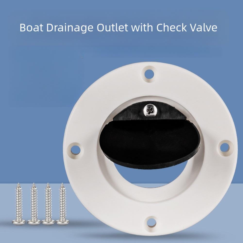 1PC Drain Port With Check Valve 71.3MM Marine Drain Outlet ABS Yacht Drain With Check Valve For Kayak Sewage Drains Valves