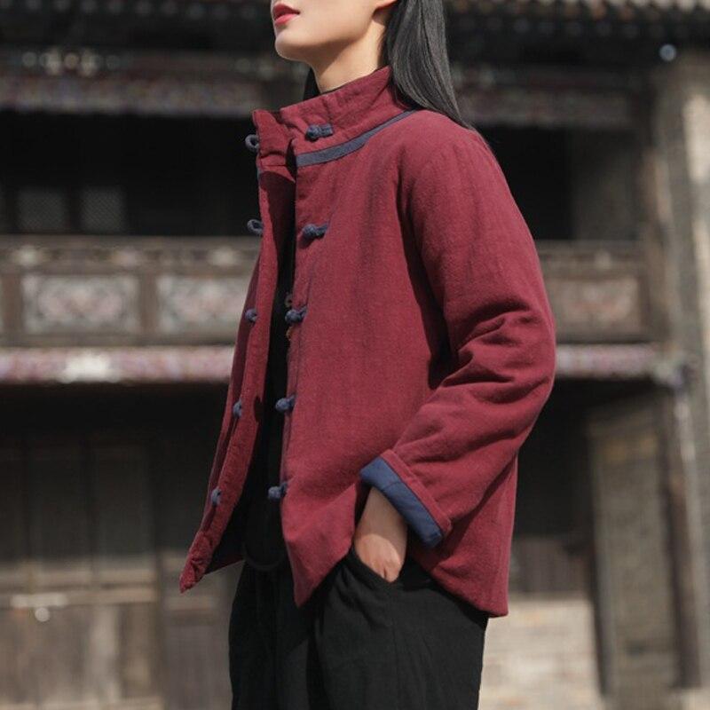 Johnature Coats Stand Long Sleeve Thick Warm Clothes Spring Button Women Jackets