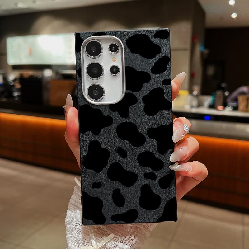 Ударопрочный тонкий матовый чехол для телефона с рисунком коровьей полосы для Samsung S25 Ultra S24 FE S23 S22 S21 A56 A36 A16 A55 A15 с рисунком зебры и мягкой текстурой из ТПУ кожи
