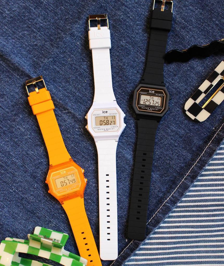 Authorized Distributor Ice Watch Watch 022886 ICE Digit Ice Digit Retro Neon Orange Clear Small 32mm [Ice Watch] Men's Women's