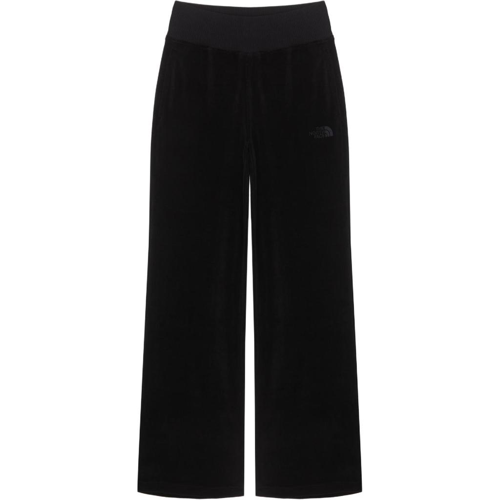The North Face Solid Logo Print Straight Leg Mid Rise Casual Pants Women bottoms Black NP6KQ80J