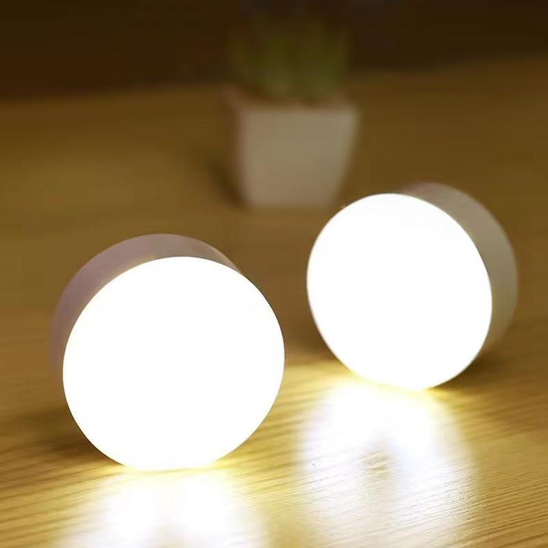 Rechargeable USB Magnetic Small Night Lights Mini Portable Bedside Lamp LED 3 Modes Eye Protection Small Round Lamp with Switch
