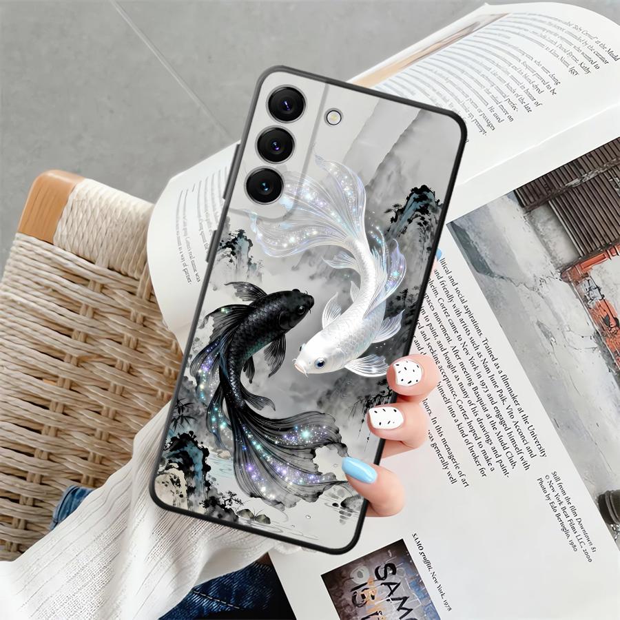 Чехол для Samsung Galaxy A41 A22 A52 A26 A72 A24 A55 A25 A71 A35 A23 A53 A51 A73 A36 A32 Мягкий чехол для телефона Мультяшная рыбка