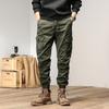 Мужские высококачественные утолщенные хлопковые рабочие брюки с множеством карманов и манжетами для весны и осени