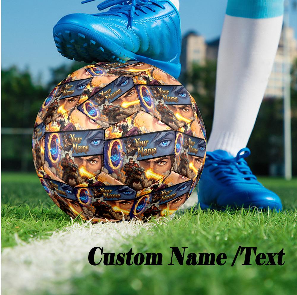 Custom Text Size 5 Soccer Ball, Standard Match Football For OutdoorLeague of Legends