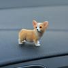 moin moin Figurine Ornament - Sleeping Corgi Puppies Assortment 5-Piece Set + Non-Slip Mat/Mini Small Sleeping/Sitting Puppies for Car Decoration Disp