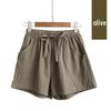 2022 Women's High Waist Cotton & Linen Slim Loose Shorts - Large Size, Lightweight, Elastic Waist Casual Hot Pants
