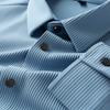 Мужская повседневная рубашка, деловая офисная рубашка со стоячим воротником, высококачественная рубашка в вертикальную полоску