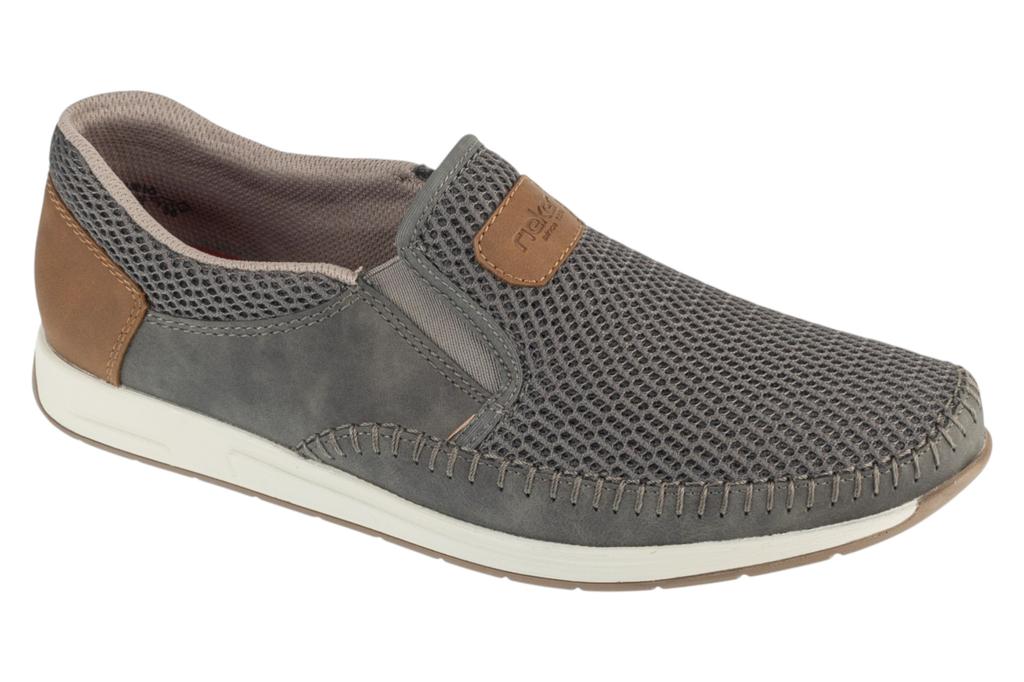 Rieker Moccasins 11954, Mens grey Half shoes