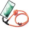 Protective Case - BOOLING - for Samsung Galaxy S22 - Transparent - Shockproof - Removable Orange Cord