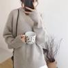 Autumn Winter Simplicity Loose Solid Color Knitwear Women Vintage Office Lady Sweater All-match Casual Knitting Tops