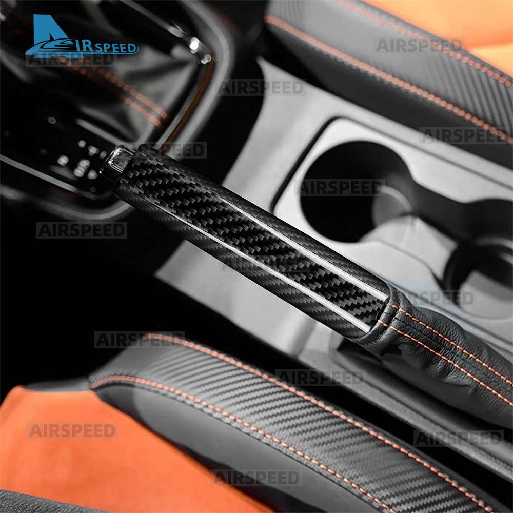Real Hard Dry Carbon Fiber Replacement Cover For Seat Leon MK3 5F 2013 2014 2015 LHD RHD Car Handbrake Interior Accessories