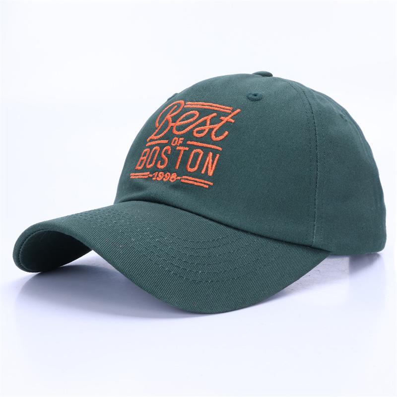 New Fashion Ethnic Curved Embroidered Letters BOSTON 6-Panel Baseball Cap Spring Summer Cotton Sunshade Men All-match