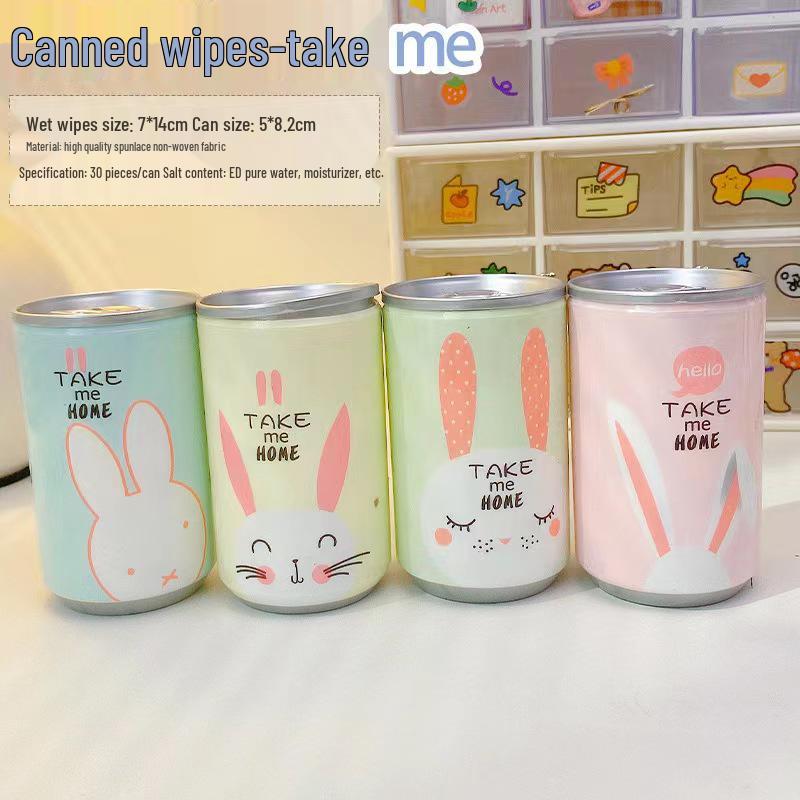 Компактные влажные салфетки в тубе: Портативные, выдвижные салфетки для снятия макияжа для студентов – 30 штук