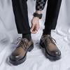 Кожаные туфли мужские в британском стиле черные с большой головой повседневные деловые туфли для свадебного костюма жениха 4135-R