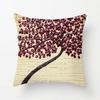 Elegant 3d Painted Tree Flowers Cotton Linen Cushion Cover For Home Decor