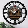 25cm Circular Iron Wall Clock with a Paper Plane Send Icon