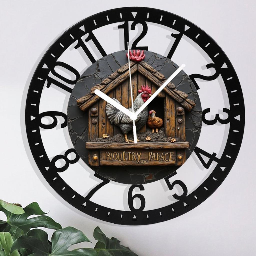 25cm Circular Iron Wall Clock with a Paper Plane Send Icon