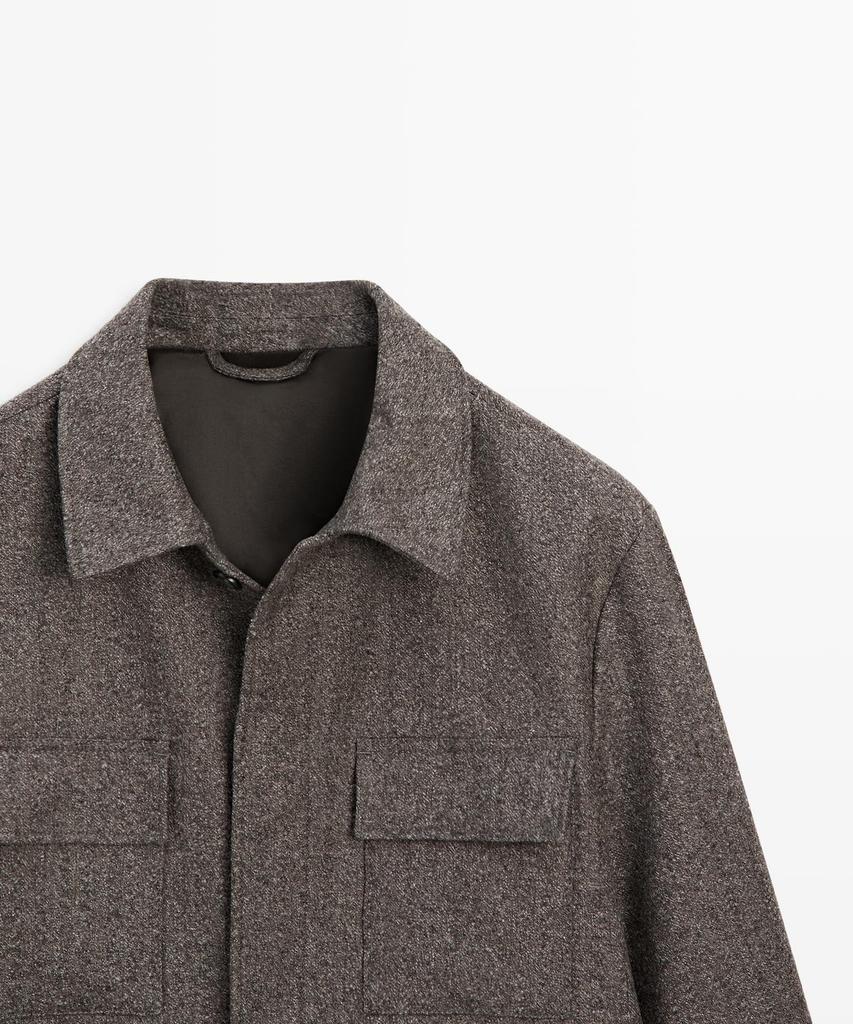 Шерстяной кардиган Massimo Dutti в елочку