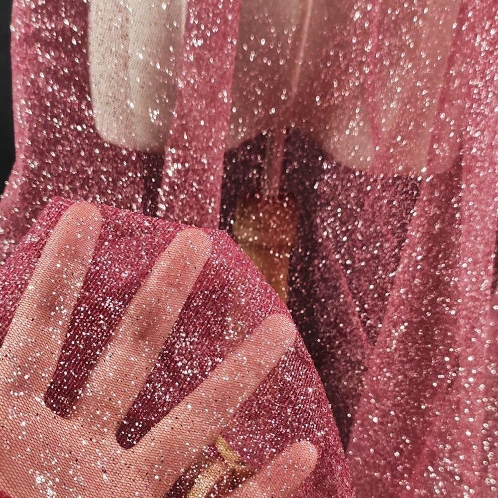 45cmX150cm Shiny Glitter Fabric DIY Sewing Sparkle Tulle Fabric New Decoration Material