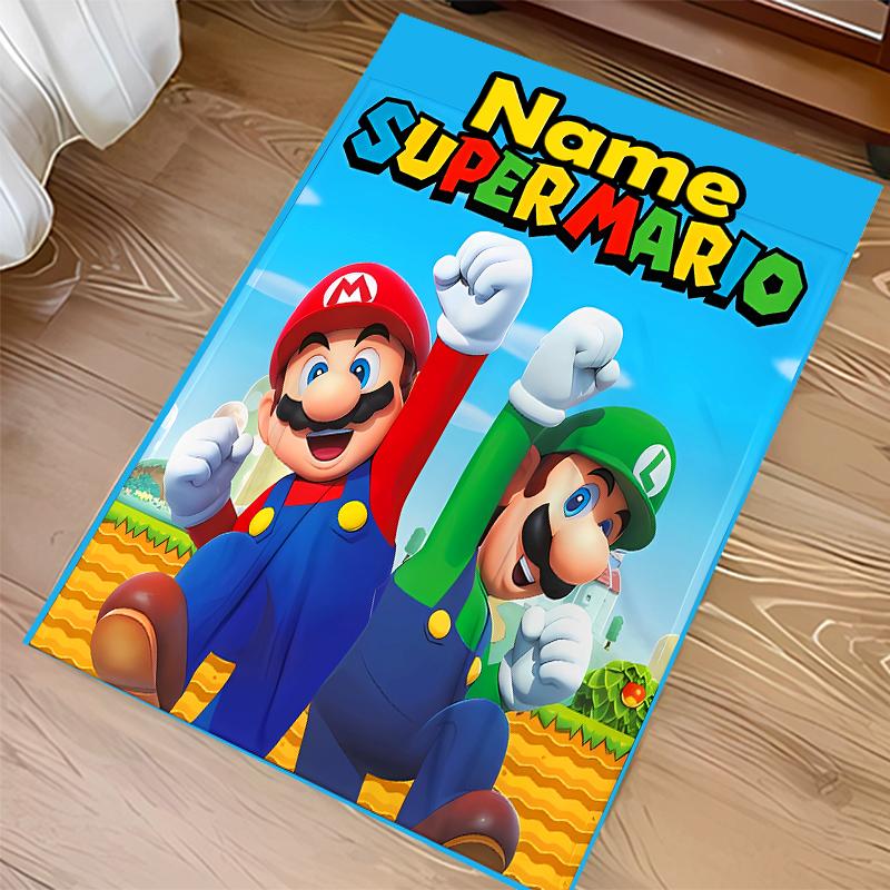 Custom personalization Super Mario Print Area Rug - Soft, Washable Non-Slip Indoor Mat,Living Room,Home&Office Decorative Rug