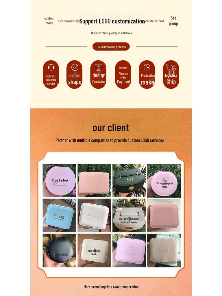 Креативный многослойный органайзер для хранения ювелирных изделий из ПУ кожи