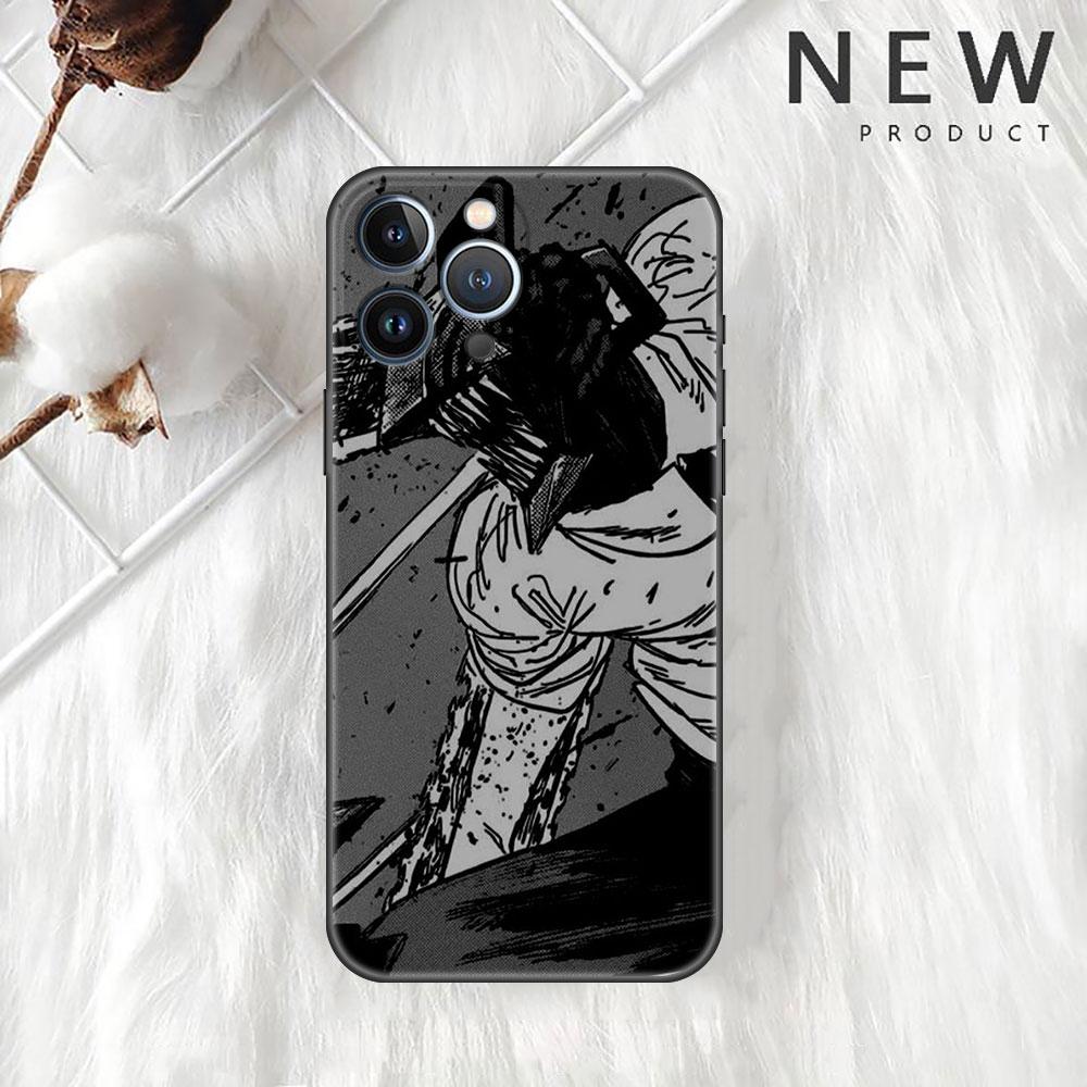Чехол Funda для Apple iPhone 14 11 13 7 12 Pro 7 XR XS Max 8 Plus 6 14Pro 13Mini, черный мягкий чехол для телефона с бензопилой, крутой человек