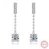 D Color 1 Carat Moissanite Diamond Classic Earrings 18K White Gold Plated Charm Earrings For Women Jewelry